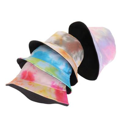 China Original New Character Bucket Hat Tie Dye Basin Hat Women Panama Sun Bucket Hats Reversible Sun Visor Men Outdoor Fisherman Hat for sale