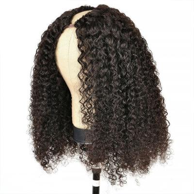 China Cheap Curly Curl Clip In V Part Wig,Indian Thin Raw Virgin Hair Wigs,Natural Machine Made Glueless V Part Wigs for sale