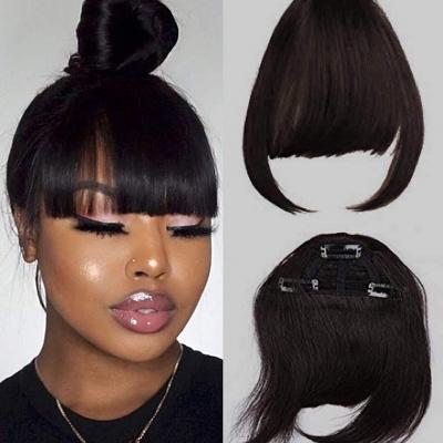 China 100% Virgin Hair Clip In Bangs Neat Hair, Fringe Clip In Hair Extensions Bangs, Blunt Cut Hairstyle Fringe Clip In for sale