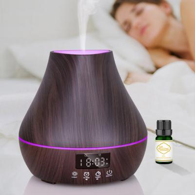 China 2022 Air Humidification+Clock Essential Oil Aroma Diffuser Wooden Mist Ultrasonic Cool Air Humidifier With Clock for sale