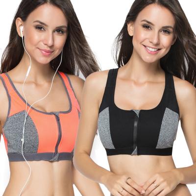 China New Arrival Breathable Ladies Gym Running Front Zipper Push Up Sports Bra Fitness for sale