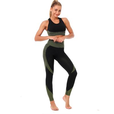 China Wholesale Breathable Gym Yoga Seamless Sports Wear Sports Bra Leggings Set High Elastic Fitness for sale