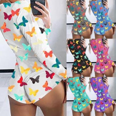 China Hot sale QUICK DRY printed adult women sexy pajamas jumpsuit plus size sleepwear for sale