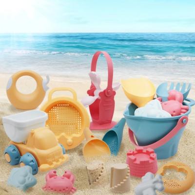 China ABS Kids Beach Toys 17 Pcs Baby Summer Digging Sand Kit Tool With Shovel Water Play Outdoor Sandbox Toy Set For Boys Girls for sale