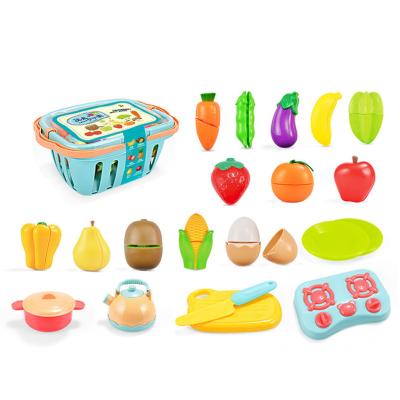 China Plastic Cutting Fruit Vegetables Pretend Play Kids Kitchen Toys Kids Play House Toy Pretend Play Set Kids Educational Toys for sale