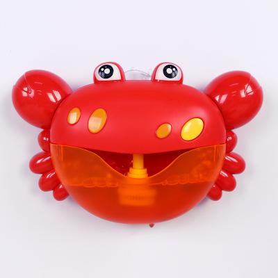 China Family Room Baby Bathroom Toys Blowing Bubble Bath Toy Maker Automatic Bubble Crab with Music 2 in 1 for sale