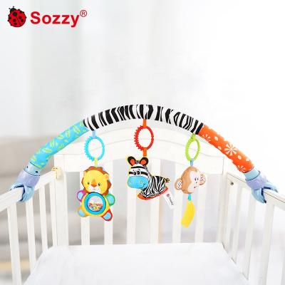 China Sozzy Sling Eco-friendly Material Baby Crib Adjustable Stroller Hanging Musical Mobile Toys for sale