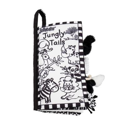 China Newest Jungle Hearing Training Cloth Wholesale Black White Baby Book Sensory Quiet Cloth Book For Baby 6 for sale