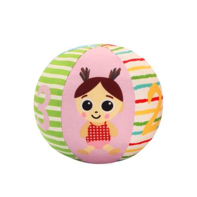 China Eco-friendly Cloth Toy Material Wholesale Stuffed Colorful Rattle Activity Toys Balls Round Sensory Balls for sale