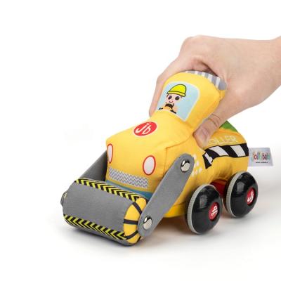 China Eco-Friendly Material Pull Back Kids Car Toy No Battery Big Road Roller Toy Cars Fabric Eco Friendly Truck Toy for sale