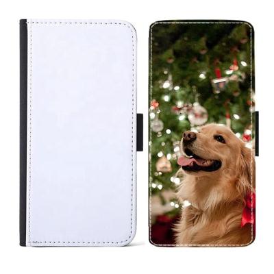 China PU Cell Phone Wallet Cover Blank Flip Wallet Phone Shockproof Printable Sublimation Leather Cases for sale