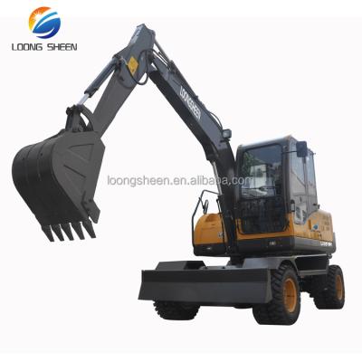 China Hotels New Cheap Excavator Price 7 Ton Wheel Excavator LX75-9M for sale