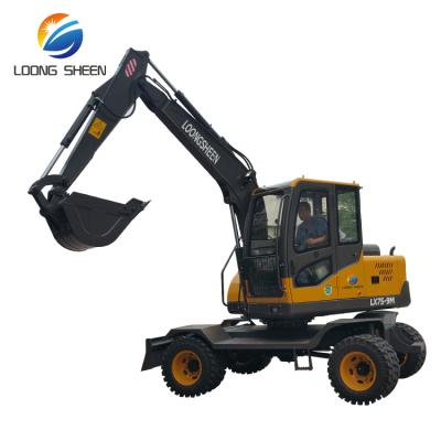 China Building Material Shops 6 Ton Wheel Excavator With AC Excavator Attachments Small Wheel Digger for sale