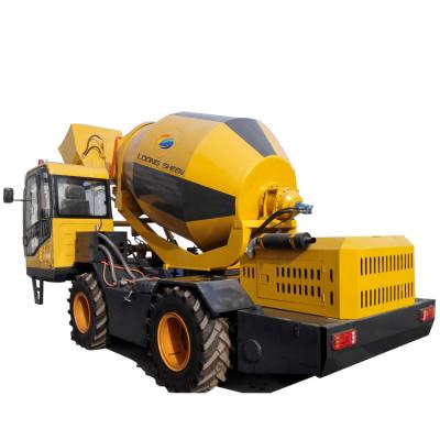 China New Design High Efficiency Mini Self Loading Concrete Mixer Truck 2.6CBM 20.5/70-16 for sale