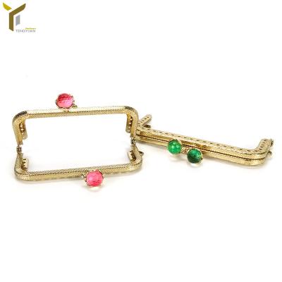 China Custom Bag Frame Clutch Bag Frame Metal Purse Frame Kiss Lock Ball Clasp Frame Rhinestone Purse Purse Bag Purse for sale