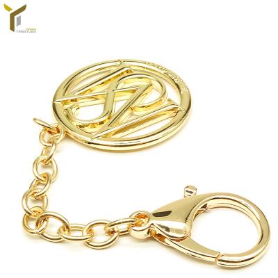 China Plating Metal Logo Charm Gold Metal Letter Round Chain Light Hardware Pendant Decorative Accessory Logo for sale