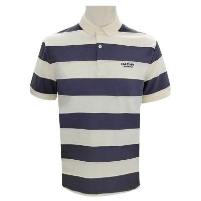 China High Quality G-SDQL Anti-Wrinkle New Design 100% Cotton Yarn-dyed Cloth Short Sleeve Striped Mens Polo T-Shirt For Men for sale