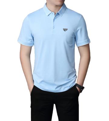 China High Quality Anti-wrinkle 100% Cotton Casual Golf Embroidered Logo Lapel Solid Color Men's Polo Shirts for sale