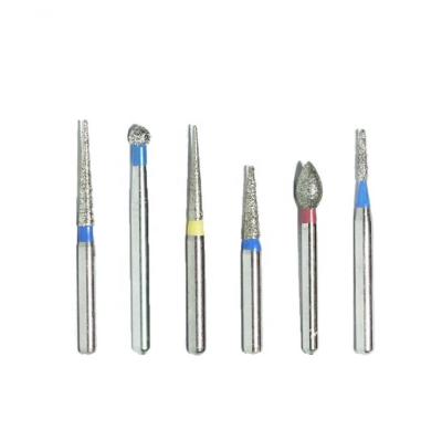 China Long Lasting Durable Pear Shaped Round Dental Diamond Stainless Steel Diamond Burs Wear Resistant Porcelain For High Speed ​​Handpiece for sale