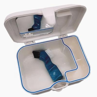 China Newest Regional Wholesale Contract Colorful Dental Orthodontic Retainer Boxes Plastic Denture Box With Mirror / Brush for sale