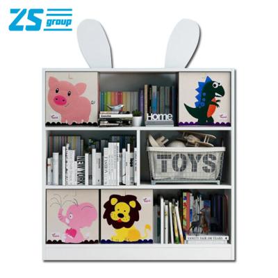 China Solid Wooden Hired Cartoon Book Shelves Baby Toy Storage Rack Students In The Library Kindergarten Picture Book Layout Buries The S for sale