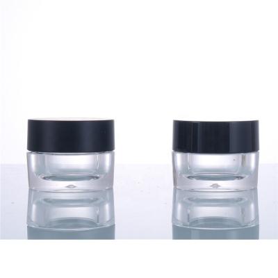 China Cosmetic Jar 5g Cosmetic Loose Powder Highlighter Plastic Black Acrylic Cosmetic Containers for sale