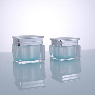 China 2021 New Products Skin Care Face Cream Container Square 15g 30g 50g Acrylic Cosmetic Jar for sale