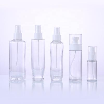 China PET Cosmetic High Quality Thick Plastic Bottle Wall Cosmetic Packaging In Different Shape for sale