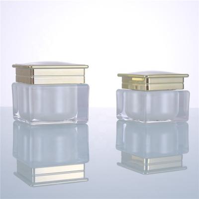 China Professinal Square Shape Cosmetic Luxury Cosmetics Empty Acrylic Cream Jar 15g 30g 50g for sale