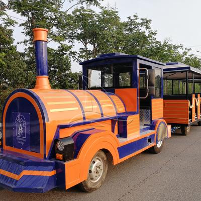 China Professional FRP+steel train rides manufacturer electric trackless diesel road train for sale for sale