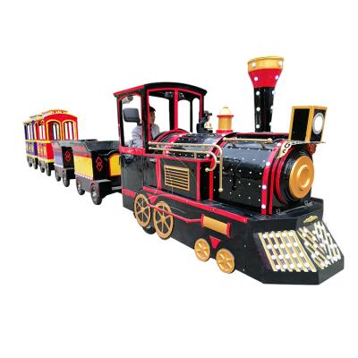 China Half Closed Carriage Christmas Kids Rides Adults Trackless Train For Shopping Mall for sale