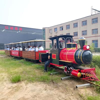 China Steel And Wooden Cheap Tourist Tracked Steam Children Fairground Rides Mini Amusement Park Electric Rail Train For Sale for sale