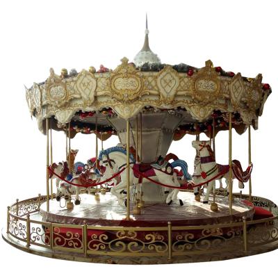 China Cheap price theme park kids equipment seamless tubes and pipes steel merry vanish round luxury kiddie carousel ride for sale for sale