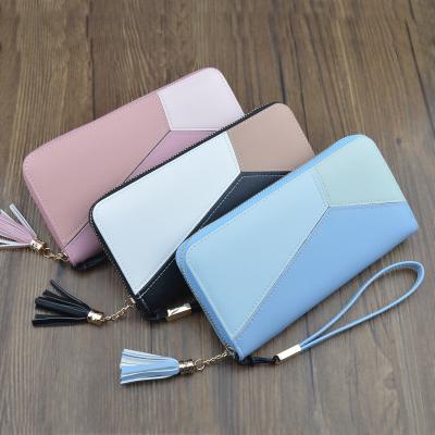 China New 2022 Large Capacity Long Wallet Stylish Anti-theft Zipper Wallet With Matching Color For Wallet Leather Women for sale