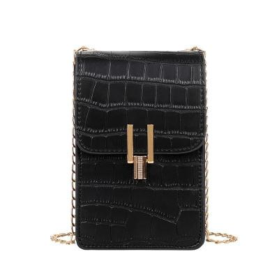 China 2022 fashion texture shoulder bag handbag high quality crocodile pattern mobile phone leather bag for women for sale