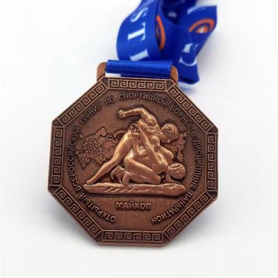 China ALL Competition Metal Custom 3D Metal Bike Award Zinc Alloy Antique Silver Medal for sale