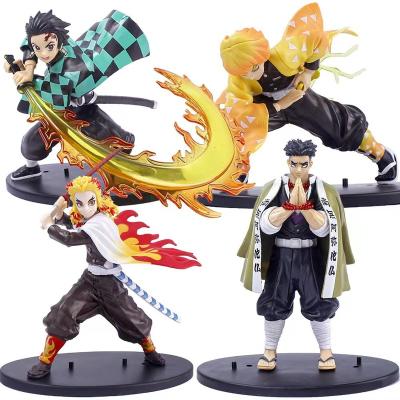 China High Quality Anime Demon Slayer Character Kamado Tanjirou Zenitsu Himejima Kyoumei Anime Action Figure for sale