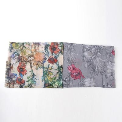 China Beautiful Flower Design Casual Modern Muslim Print Casual Turkish Hijab Islamic Hijab Headwear Wraps Scarves for sale