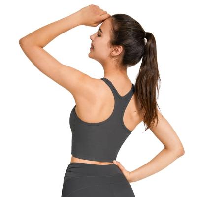 China Langchi Runner Back Sports Bra Fashion Breathable Sports Underwear Tight Fit Yoga Wear Running Top Women for sale