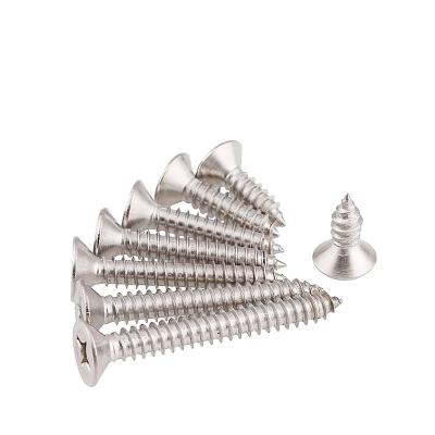 China Wholesale 304/316 Industry Custom Stainless Steel Fasteners Screws Flat Head Tapping Screws Furniture Wood Metal Plate Screws for sale