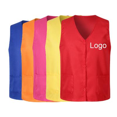 China Custom High Quality Anti Shrink Vest Work Wear Printing Logo Vest Advertising Waistcoat for sale