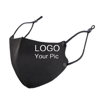 China Other Logo High Quality Washable Cloth Custom Face Mask Black Adjustable Facemask Adult Kids Party Masks for sale