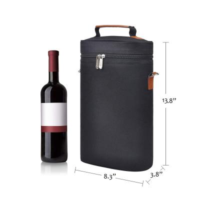 China Waterproof 2 Bottle Wine Carrier Tote Insulated Champagne Tote Bag Picnic BOX Waterproof Wine Cooler Bag for sale