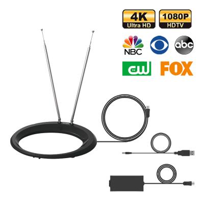 China GREENTEK VHF UHF Metal Loop Plastic Wall Mounted HDTV Digital TV Base Indoor Antenna for sale