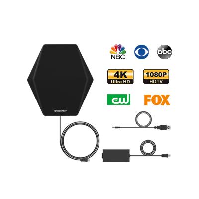 China Best GREENTEK Ultra Thin Flat Plastic UHF Digital HD TV Indoor VHF HDTV Antenna for sale