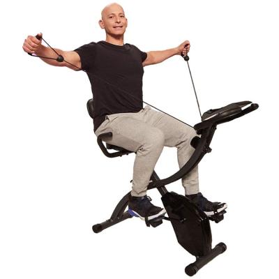 China With Heart Monitor Under Desk Pedal Test Program Gym Bicycle Folding Exercise Bike With Screen for sale