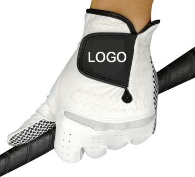 China Custom logo men's sheepskin fit for men's OEM customized cabretta leather golf glove for sale