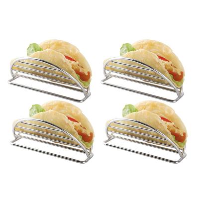 China Sustainable Taco Racks Tray Kitchen Grill Safe Dishwasher Stainless Steel Taco Holder Rack for sale