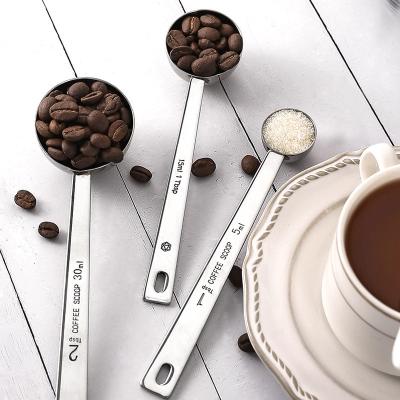 China Sustainable 3pcs Stainless Steel Doser and Coffee Scoops for sale