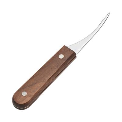 China Viable Kitchen Utensil Shrimp Knife With Stainless Steel Wooden Shrimp Cutter Seafood Handle Cleaner Knife for sale